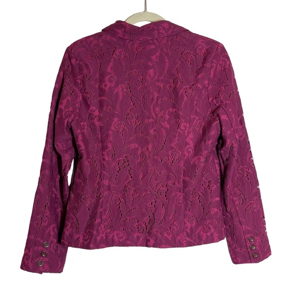CAbi Frolic lace plum berry blazer jacket style #128 size 8 - Picture 2 of 10